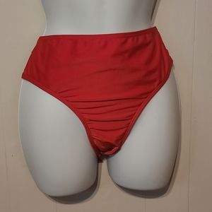 Red Bikini Bottom 2X Bobbie Brooks Beach Swim‎ Plus A135